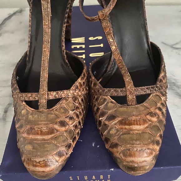 Stuart Weizmann Python Skin Bronze Pumps size 8 - Picture 3 of 9